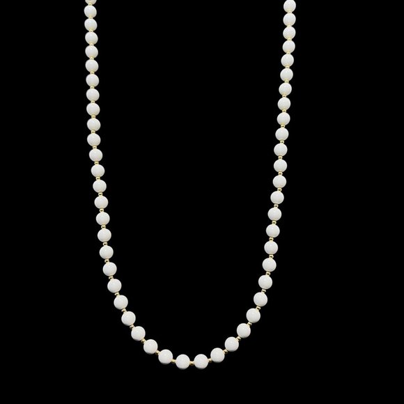 Monet Jewelry - Monet White And Gold Tone Beaded Necklace (4853)